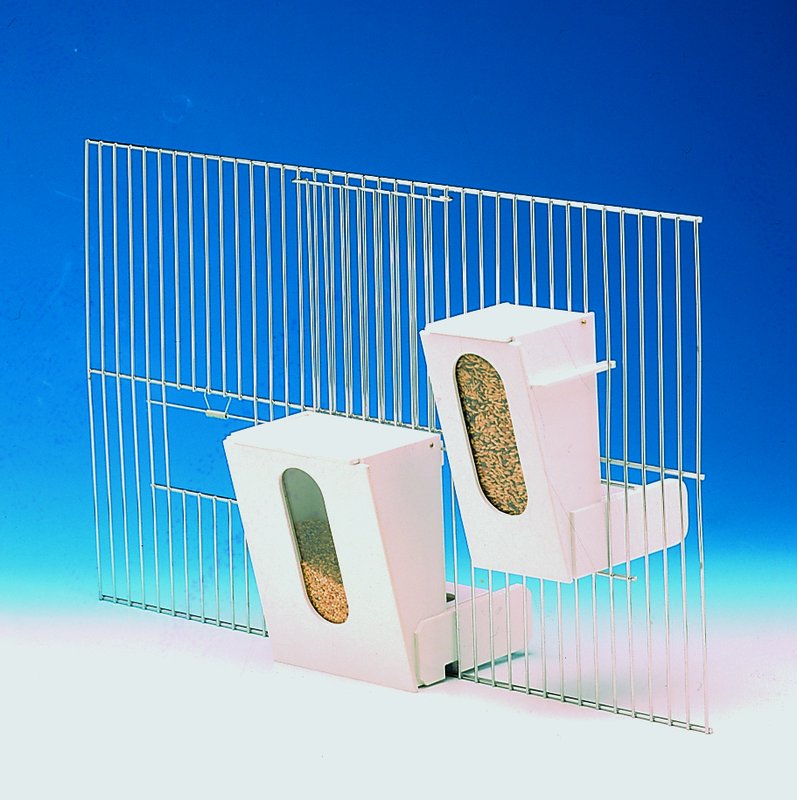 Futterautomat-Kunststoff für Falltür - für kleine Sittiche