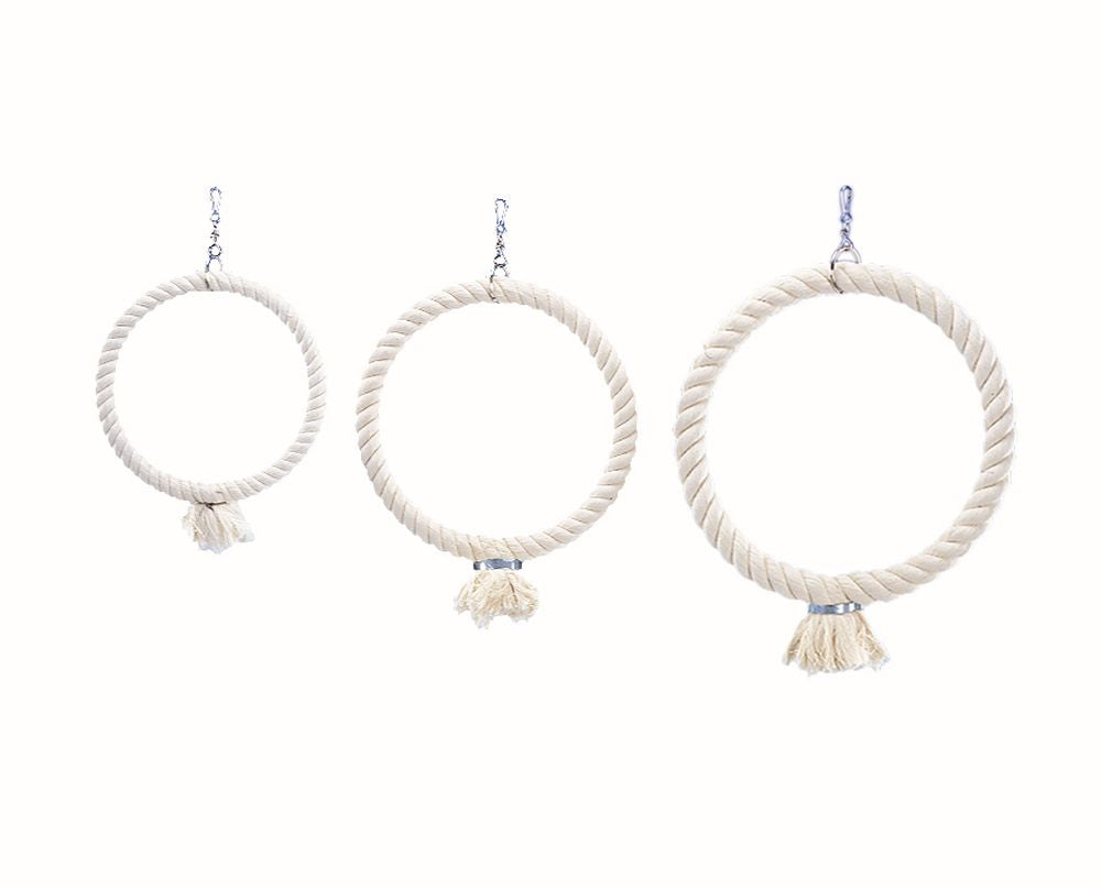 Cage Toy, Kletterring aus Baumwolle - weiß groß; 34 cm