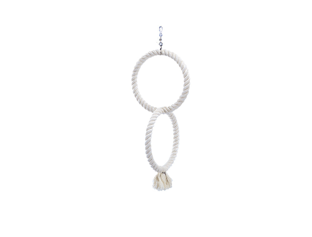 Cage Toy, 2 Kletterringe aus Baumwolle - weiß klein; 50/24 cm