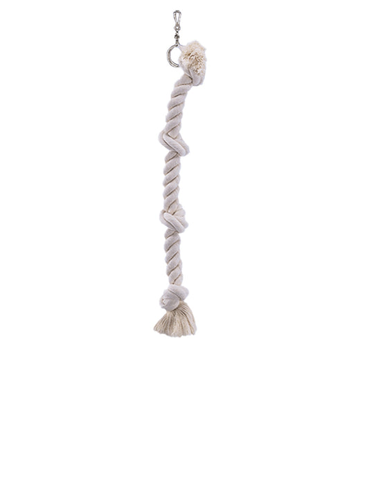 Cage Toy, Kletterseil Baumwolle - weiß L: 38 cm; Ø 20 mm; 3 Knoten