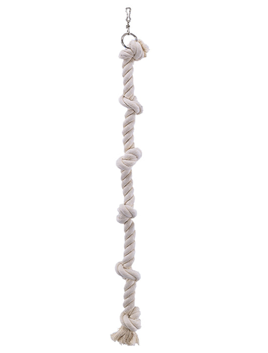 Cage Toy, Kletterseil Baumwolle - weiß L: 100 cm; Ø 25 mm; 6 Knoten