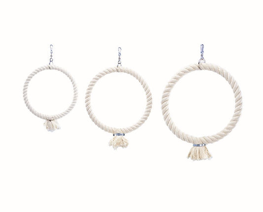 Cage Toy, Kletterring aus Baumwolle - weiß groß; 34 cm