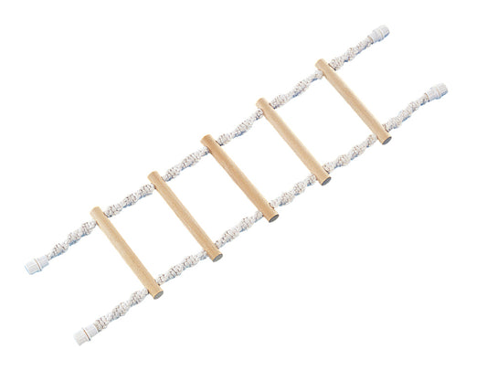 Cage Toy, Strickleiter mit Schraubbefestigung - weiß 75 x 20 cm; 5 Stufen