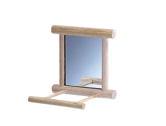 Holzspiegel mit Landeplatz - 10 x 10 x 10 cm