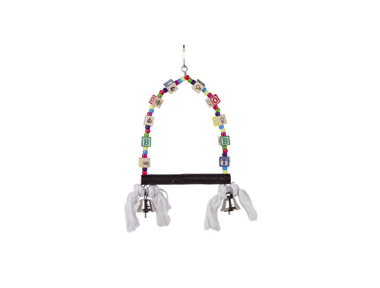 Cage Toy, Schaukel mit bunten Würfeln - 28 x 17 cm