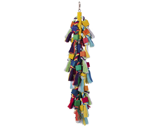 Cage Toy, Holzblöcke mit Baumwolle - 50 cm