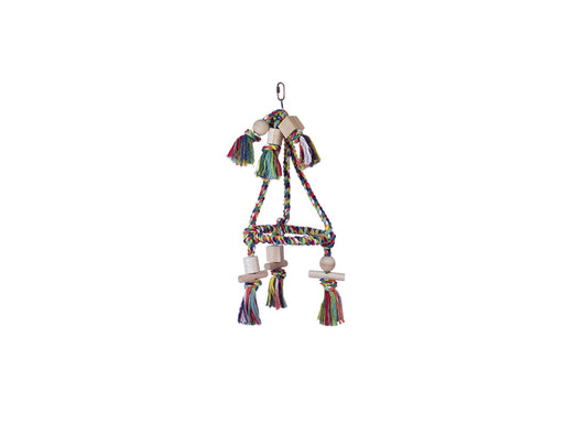 Cage Toy, Pyramide Baumwolle mit Holzblöcken - bunt Ø 19 cm; 45 cm
