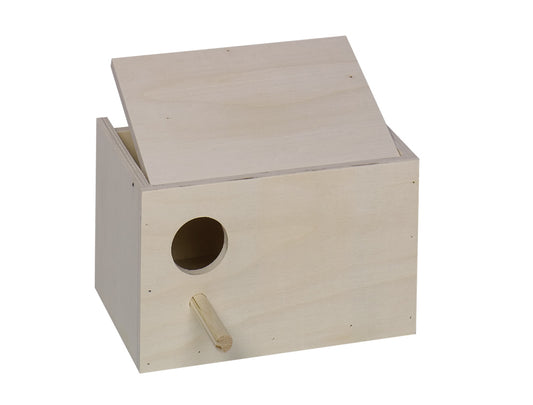 Wellensittich Nistkasten - Loch links; 22 x 16 x 14 cm
